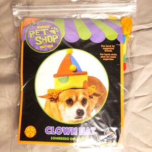 Rubies Pet Shop Boutique Clown Hat S/M Animal Pet Hat Costume Farm Animal NWT